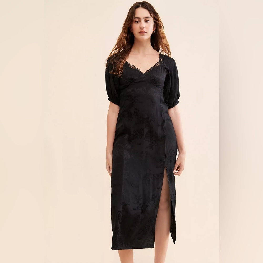 🔆 Anthropology, Saltwater Luxe Black Cinna Midi Dress - Size Medium - Picture 4 of 4